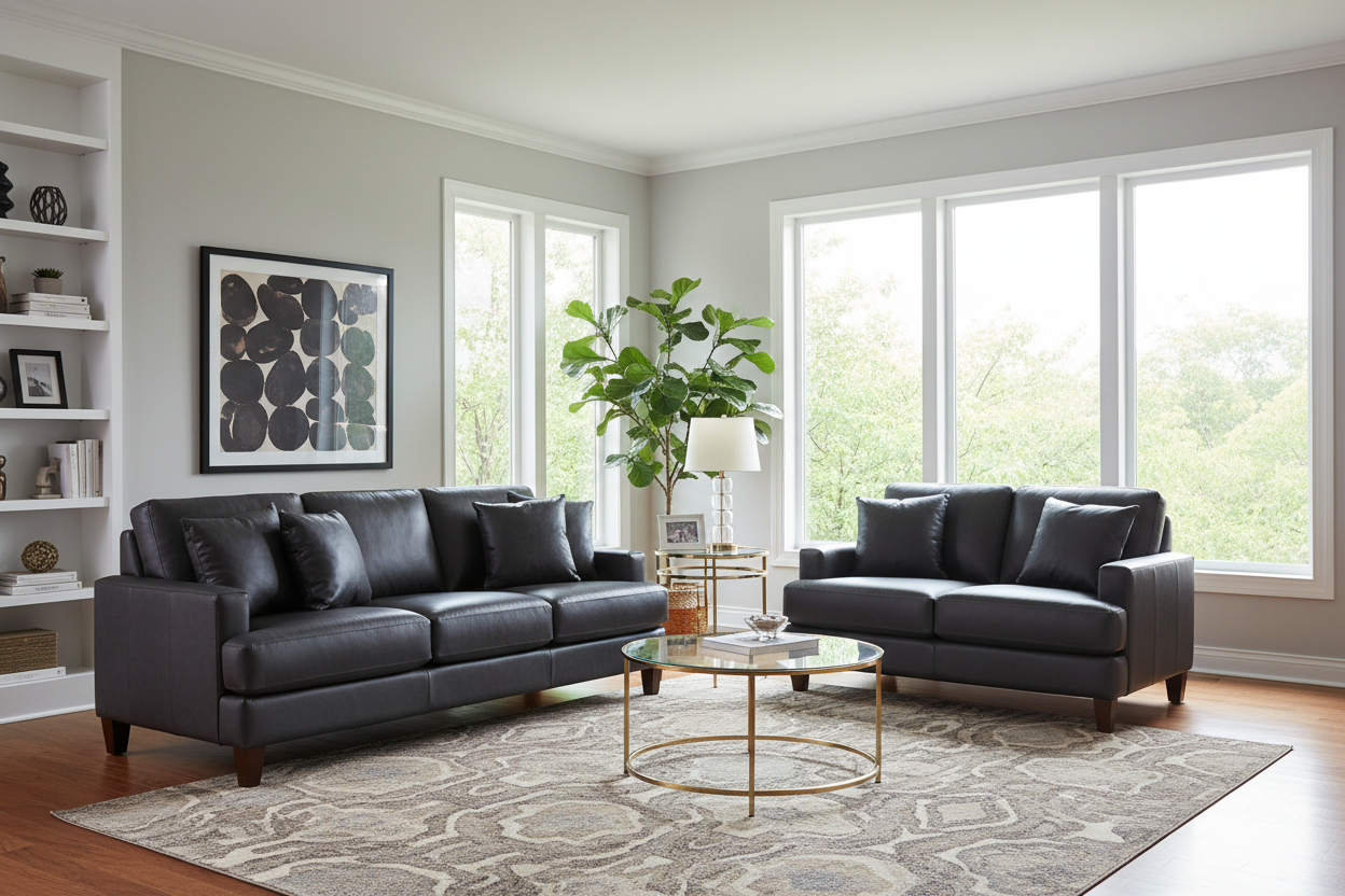Eren - Faux Leather Sofa and Loveseat