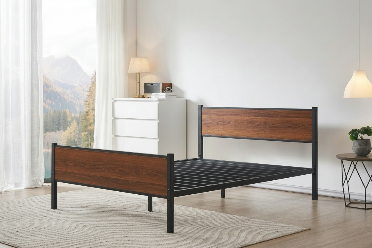 Wood Metal Bed