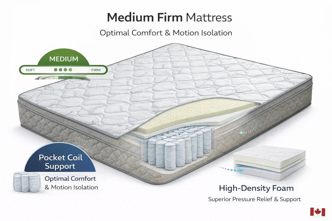 12" Pocket Coil Mattress – Medium Firm